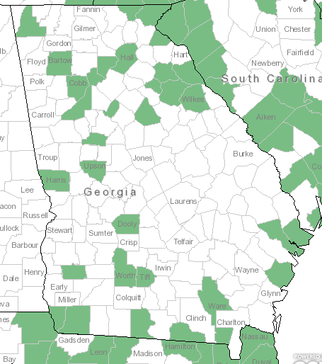 The range of Apios americana